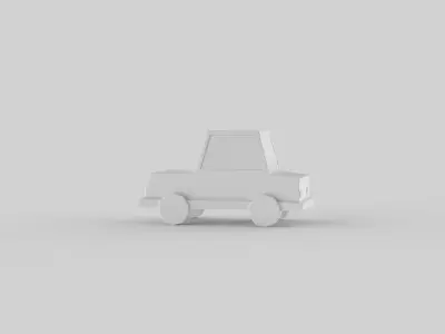 LOW POLY CAR BUS 3D model