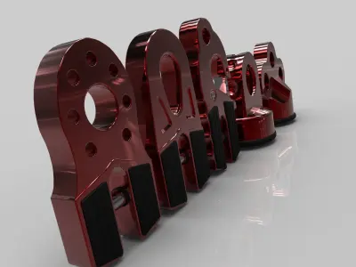 Set Of Hook For Winch Off Road 3D model