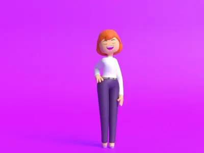 Minimal Girl Cartoon Character 3D model