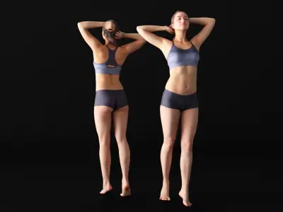 Female sport 22 Low-poly 3D model