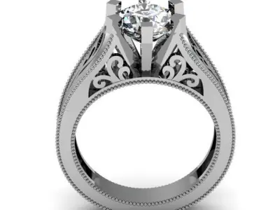 solitaire ring Free 3D print model