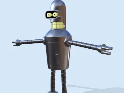 Robot Bender Low-poly 3D model