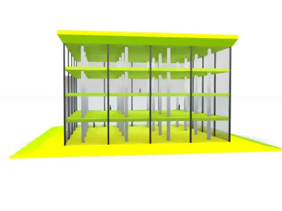 Architectural Building Structure with Columns Floors and facade 3D model