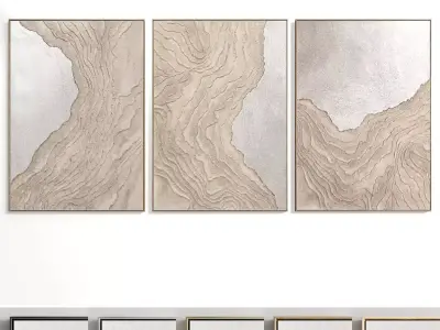 Abstract Painting Set of 3 pieces - No 28 Low-poly 3D model