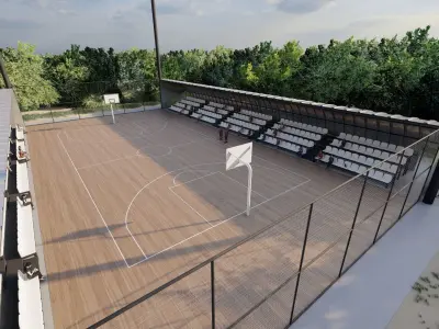 Basketball Court  3D Model - Basketball Stadium 3D model