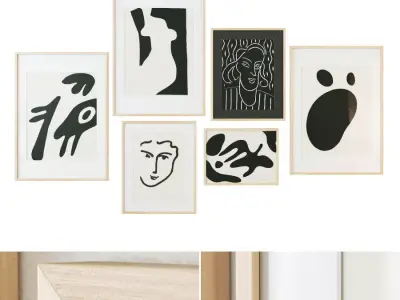 Abstract poster set 3D model