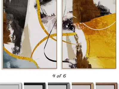 Abstract Painting Frame set 3D model 3