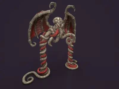 Ancient portal arch stone Low-poly 3D model