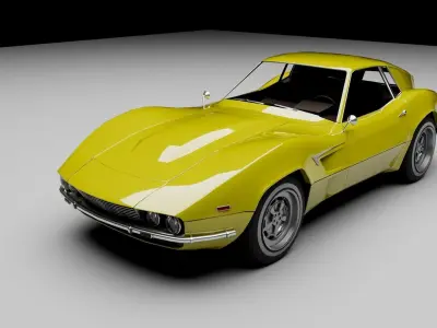 70s coupe grand tourer Low-poly 3D model