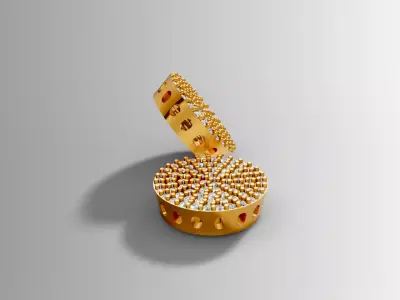 Pave Gold Earrings for 3D Printing and Casting 3D print model
