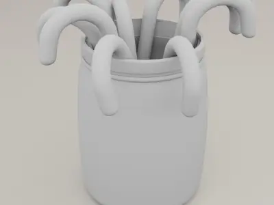 Candy canes Low-poly 3D model