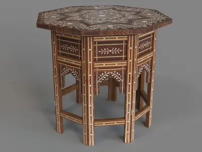 Moroccan Drum Table 3D model