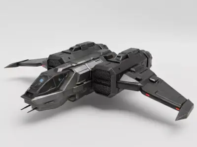futuristic spacecraft 3d model Free low-poly 3D model