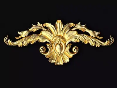 Central decor ornament for furniture 3D model 693