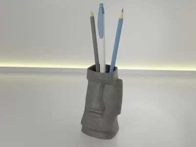 Moai pot 39 3D print model