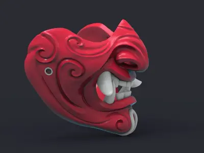 Samurai demon mask 3D print model