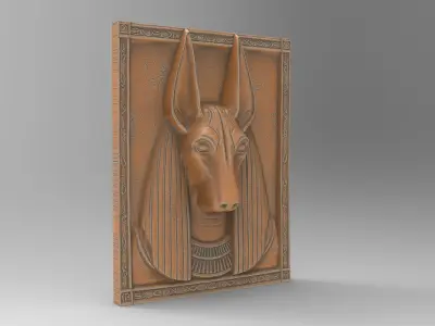 Anubis Plaque - Detailed Ancient Egyptian Decor 3D print model