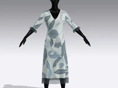 Female Cloth Dress Low-poly 3D model