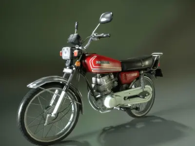 Honda CG 125 motorcycle  Low-poly 3D model
