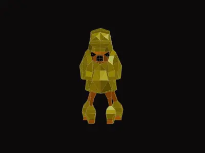 Polygonal Poodle Dog Low-poly 3D model