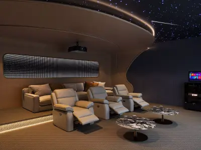 Luxury Home Cinema Interior Villa Theater 3Ds Max FBX 3D model 3D model