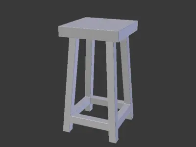 Wooden Stool Free 3D model purchase