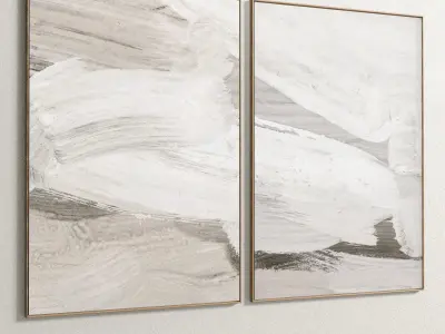 Plaster Two Photo Frame 145 Low-poly 3D model