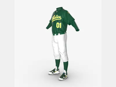 Baseball Player Outfit Athletics 3 3D model