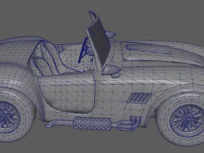 Cartoon red small car sports car Low-poly 3D model