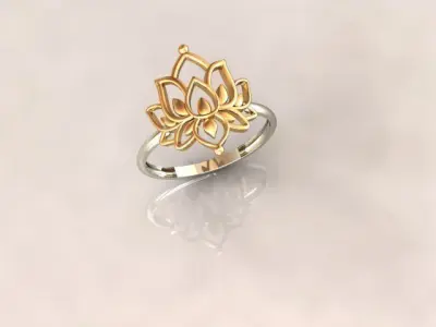 flower ring 3D print model