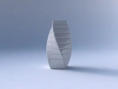 Vase twisted quadratic with smooth horizontal dents 3D print model