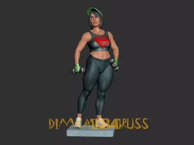 bodybuilding girl 3D print model