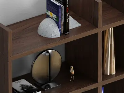 Bookcase with decor 3D model