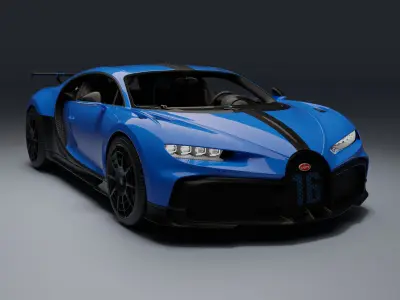 Bugatti Chiron Pur Sport Low-poly 3D model