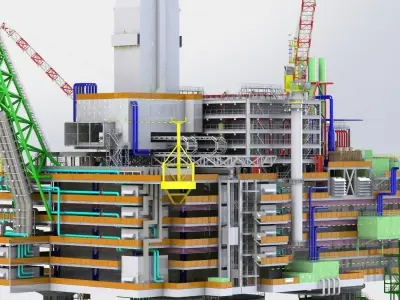 Berkut Oil Rig Largest Oil Rig in world 3D model