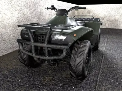 ATV quadbike Low-poly 3D model
