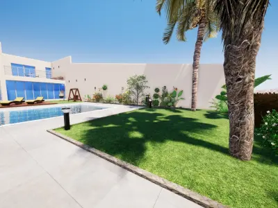 Villa Exterior Landscaping 3D model