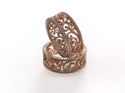 Infinity Curls Ring 3D Model STL 3DM 3D print model