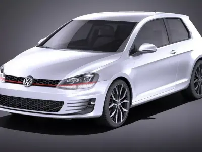 Volkswagen Golf VII GTI 2014 VRAY 3D model
