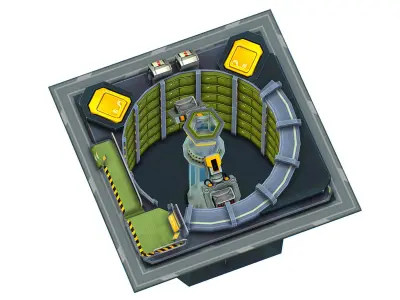 isometrical WareHouse platform upgrade 03 Low-poly 3D model