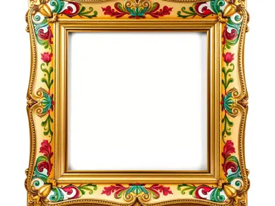 Ornate Baroque Picture Frame model pack for production rendering Low-poly 3D model