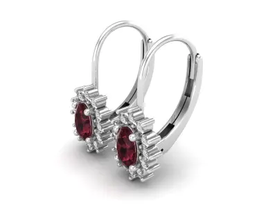 AV 476 Ladies Flower Shape Cluster Dangling Drop Earrings 3D print model