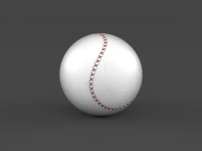 Baseball Bat and Ball 3D model