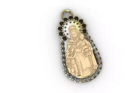 dijes- Colgante virgen del carmen -v- 3D print model
