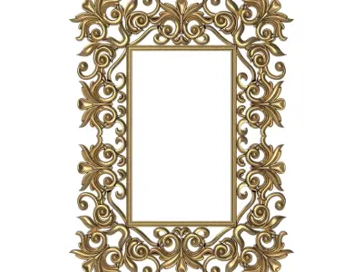 Carved Picture Frame 3D model 6