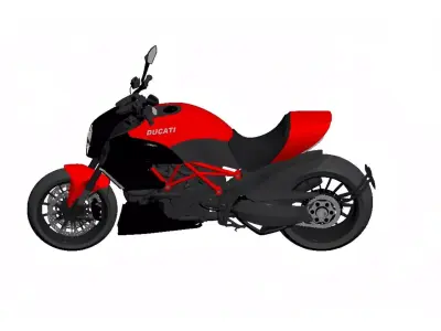 High-performance motorcycle 3D model