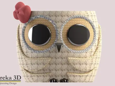 Owl flowerpot 3 3D print model