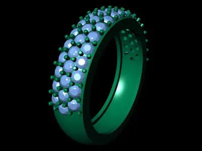 Women Ring 40 simple style diamond ring- band for women 3D print model