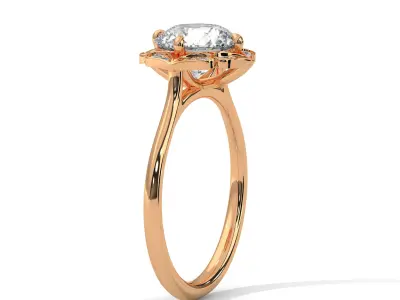 solitaire ring with detail images and 360 render videos 19 3D print model