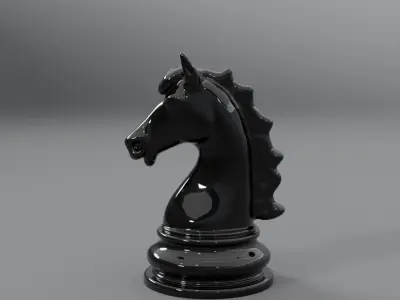 BLACK CHESS HORSE 3D model